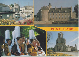 CPM  France  La Bretagne Pittoresque  29 Finistère   Pont L’Abbé   Le Château, Le Costume Bigouden, L’église De Lambour - Pont L'Abbe