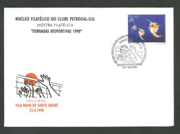 Portugal Cachet Commémoratif Volley-ball Expo Philatelique Vila Nova De Santo André 1998 Event Pmk Volleyball Stamp Expo - Voleibol