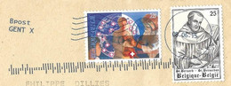 GENT BELGIQUE 2015, FLAMME ET OBLITERATION MECANIQUE A VOIR , TIMBRES MEDECINS SANS FRONTIERES, SAINT BERNARD, A VOIR - Storia Postale