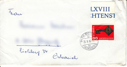 BM889 Liechtenstein Briefkuvert Frankiert Mit Randstück, Gelaufen 1968 - Lettres & Documents