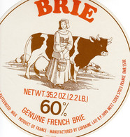 ETIQUETTE FROMAGE GRAND BRIE -  LORRAINE LAIT  -  EXPORT  - Fab En LORRAINE -   Emb Par 55-BE - Cheese