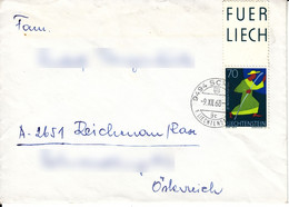 BM892 Liechtenstein Briefkuvert Frankiert Mit Randstück, 9494 Schaan, Gelaufen 1968 - Briefe U. Dokumente