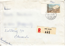 BM894 Liechtenstein Briefkuvert Frankiert Mit Randstück, Reco 9494 Schaan 445, Gelaufen 1973 - Storia Postale