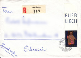 BM899 Liechtenstein Briefkuvert Frankiert Mit Randstück, Reco 9494 Schaan 393, Gelaufen 1968 - Briefe U. Dokumente