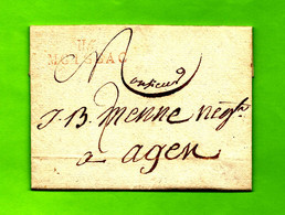 1812 De Moissac (Tarn) Lettre Par Ambroise Bleynie Sign. Maçonnique Négociant Vins à Son Fils  à Agen VOIR SCANS - 1801-1848: Précurseurs XIX