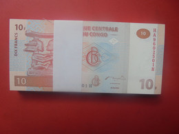 CONGO LIASSE 10 FRANCS 2003 100 BILLETS NEUFS NUMEROS SE SUIVANT COTE:300$ !!! - Vrac - Billets