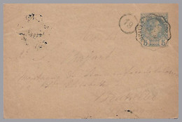 MONACO - 1894 5c Charles III Postal Stationery Envelope Used To Belgium - Michel U1 - Lettres & Documents
