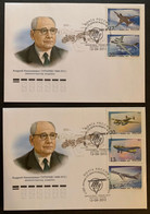 Russia 2013 Aircraft Tupolev Set Of 2 FDCs - FDC