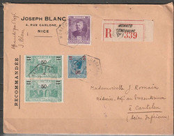 Monaco Condamine N° 68, 107, 108 , Lettre Recommandée 1931 Pour Canteleu - Briefe U. Dokumente