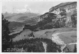 Flims Hochtal Bargis Mit Weg Auf Den Flimserstein 1935 (10 X 15 Cm) - Flims