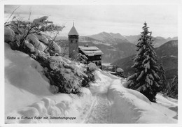 Kirche U. Kurhaus Fidaz Mit Stätzerhorngruppe Flims  Im Winter  (10 X 15 Cm) - Flims