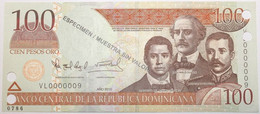 Dominicaine (Rép.) - 100 Pesos Oro - 2010 - PICK 177cs - NEUF - Dominicana