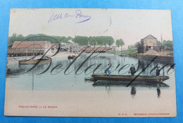 Erquelinnes Le Bassin. Edit O.V.S. Longfils Mérenne-1904-Canal Binnenvaart-Peniche-Fabrique Boulets A.Dawaghe - Erquelinnes