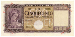 500 LIRE CAMPIONE ITALIA ORNATA DI SPIGHE MEDUSA 20/03/1947 SUP - Autres & Non Classés