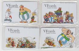 GREECE - Asterix & Ovelix, Set Of 4 VF Promotion Prepaid Cards(Sample), Tirage 450, Exp.date 30/09/11, Mint - Grèce