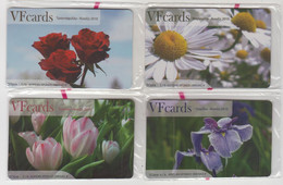 GREECE - Flowers, Set Of 4 VF Promotion Prepaid Cards(Sample), Tirage 450, Exp.date 30/09/10, Mint - Grèce