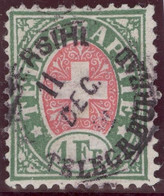 Heimat ZHS Aussersihl (Zürich) Auf Telegraphen-Marke 1Fr. Zu#17 - Telegraafzegels