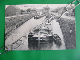 Cpa Thème Batellerie LENS 62 Pas De Calais Canal De La Souchez §§§  Péniches - Lens