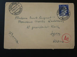 Lettre Censurée Censored Cover Cachet AE Esslingen D. Reich 1943 - Storia Postale