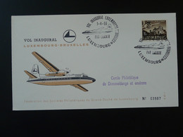 Lettre Premier Vol First Flight Cover Luxembourg Bruxelles Luxair 1966 - Brieven En Documenten