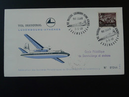Lettre Premier Vol First Flight Cover Luxembourg Athenes Luxair 1968 - Brieven En Documenten