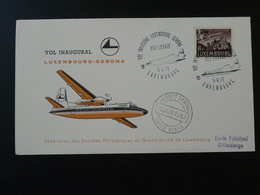 Lettre Premier Vol First Flight Cover Luxembourg Gerona Luxair 1971 - Cartas & Documentos