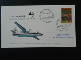 Lettre Premier Vol First Flight Cover Luxembourg Geneve Luxair 1971 - Cartas & Documentos