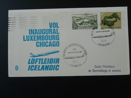 Lettre Premier Vol First Flight Cover Luxembourg Chicago Loftleidir 1973 - Covers & Documents