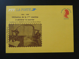 Entier Postal Machine Daguin Cours Les Barres 18 Cher 1985 - Overprinted Covers (before 1995)
