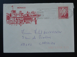 Lettre Illustrée Flamme Centenaire Du Diocèse De Monaco 1987 - Covers & Documents