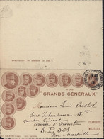 Carte Lettre En Franchise Militaire FM Edit Le Zoni Nîmes Nos Grands Généraux Guerre 14 CAD Marseille St Charles 1915 - FM-Karten (Militärpost)