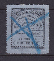 GB Parcel 'Frank Stamp'  Liverpool 6d Black On Blue - Fiscale Zegels