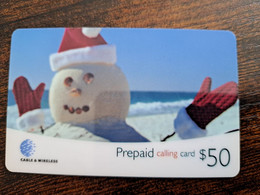 ST LUCIA   $ 50 ,- Stl-p4     SNOWMAN    Prepaid  MINT  Card  ** 10050 ** - Sainte Lucie