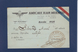 CPA Aviation Carte D'adhérent Amicale Jean Mermoz Alger Cachet Voir Dos - Other & Unclassified