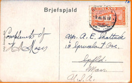 99279 - ICELAND Island  - POSTAL HISTORY -  POSTCARD To The USA  1936 - Lettres & Documents