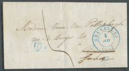 LAC De BRUXELLES Le 1 Juin 1847 + Boîte Rurale U De SCHAERBEEK Vers Bruges (biffé) Et Renvoi Vers Gand.  Au Verso : Dc B - 1830-1849 (Belgique Indépendante)