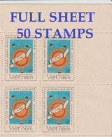 VIETNAM  1979  FULL SHEET OF 50 STAMPS  ALBERT EINSTEIN  **MNH    Réf GF - Albert Einstein