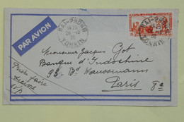 AM18 INDOCHINE BELLE LETTRE 1938 HAI PHONG  POUR PARIS 8  FRANCE +AEROPHILATELIE +AFFRANCH.  INTERESSANT - Lettres & Documents