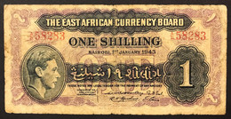 British East Africa Africa Orientale Currency Board 1 SHILLING 1943 Pick#27 Re Giorgio VI Lotto.3922 - Otros