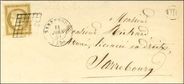 Grille / N° 1 Belle Marge Càd T 15 SARREBOURG (52) Sur Lettre Avec Texte Daté De Rhodes (Moselle) Adressée Localement. 1 - 1849-1850 Cérès
