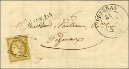 Grille / N° 1 Càd T 13 PEZENAS (33) Cursive 33 / St Thibery Sur Lettre Locale Pour Pézenas. 1851. - TB / SUP. - R. - 1849-1850 Ceres