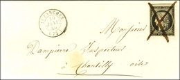 Plume / N° 3 Belle Marge Càd T 15 LUZARCHES (72) 10 JANV. 49 Sur Lettre Avec Texte Pour Chantilly. - SUP. - R. - 1849-1850 Ceres