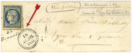 PC 333 / N° 4 Belle Marge Cursive 45 / Beauville Sur Lettre Pour Agen, Dateur B. 1853. - TB / SUP. - R. - 1849-1850 Cérès