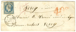 PC 1818 / N° 14 Càd T 15 A LYON A (68) Sur Lettre Insuffisamment Affranchie Pour Vevey Taxée 40cs Au Tampon Rouge. 1854. - 1853-1860 Napoléon III.