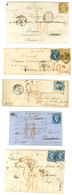 Lot De 5 Lettres Insuffisamment Affranchies (Empire Non Dentelé) Pour L'étranger. - TB. - 1853-1860 Napoléon III.