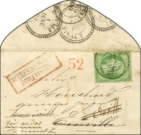 Càd T 17 NANCY (52) / N° 20 (pli) Sur Enveloppe Carte De Visite Insuffisamment Affranchie Pour Einville Taxée 15 Au Cray - 1862 Napoléon III.