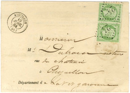 GC 24 / N° 20 Paire Càd T 15 AIGUILLON (45) Sur Avis De Réception. 1864. - SUP. - 1862 Napoléon III.