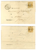 Lot De 2 Avis De Réception Avec N° 21 Obl GC 5024 (Dellys) Et 5075 (Tlemcen). - TB. - 1862 Napoleon III