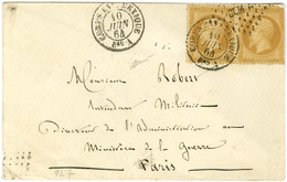 Losange CEM A + Càd CORPS EXP MEXIQUE / Bau A / N° 21 (paire, 1ex Def) Sur Lettre Pour Paris. 1864. Rare Combinaison. -  - 1862 Napoléon III.