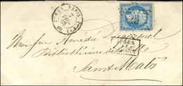 Etoile 25 / N° 22 Càd (HS3) PARIS (HS3) 60 7 DEC. 63 Sur Lettre Pour Saint-Malo. Rare Association. - TB / SUP. - R. - 1862 Napoléon III.